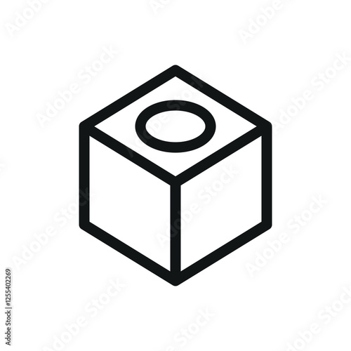 Pool cue chalk line icon, chalk cube vector symbol with editable stroke