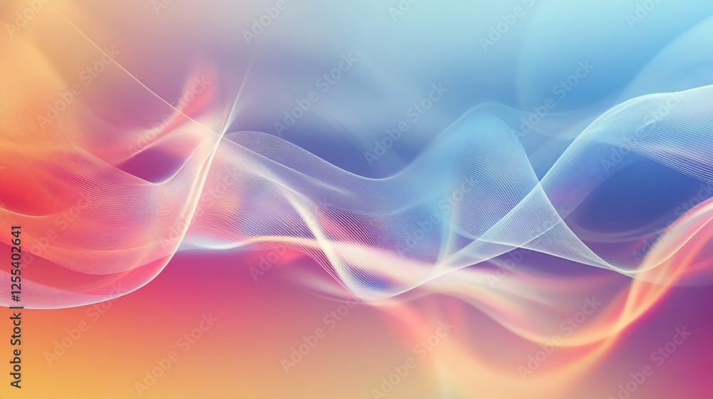 Naklejka premium Abstract background with vibrant colors and flowing wavy lines creating a dynamic visual