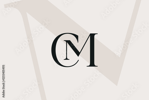 CM or MC letter logo icon design. Classic style luxury initials monogram.