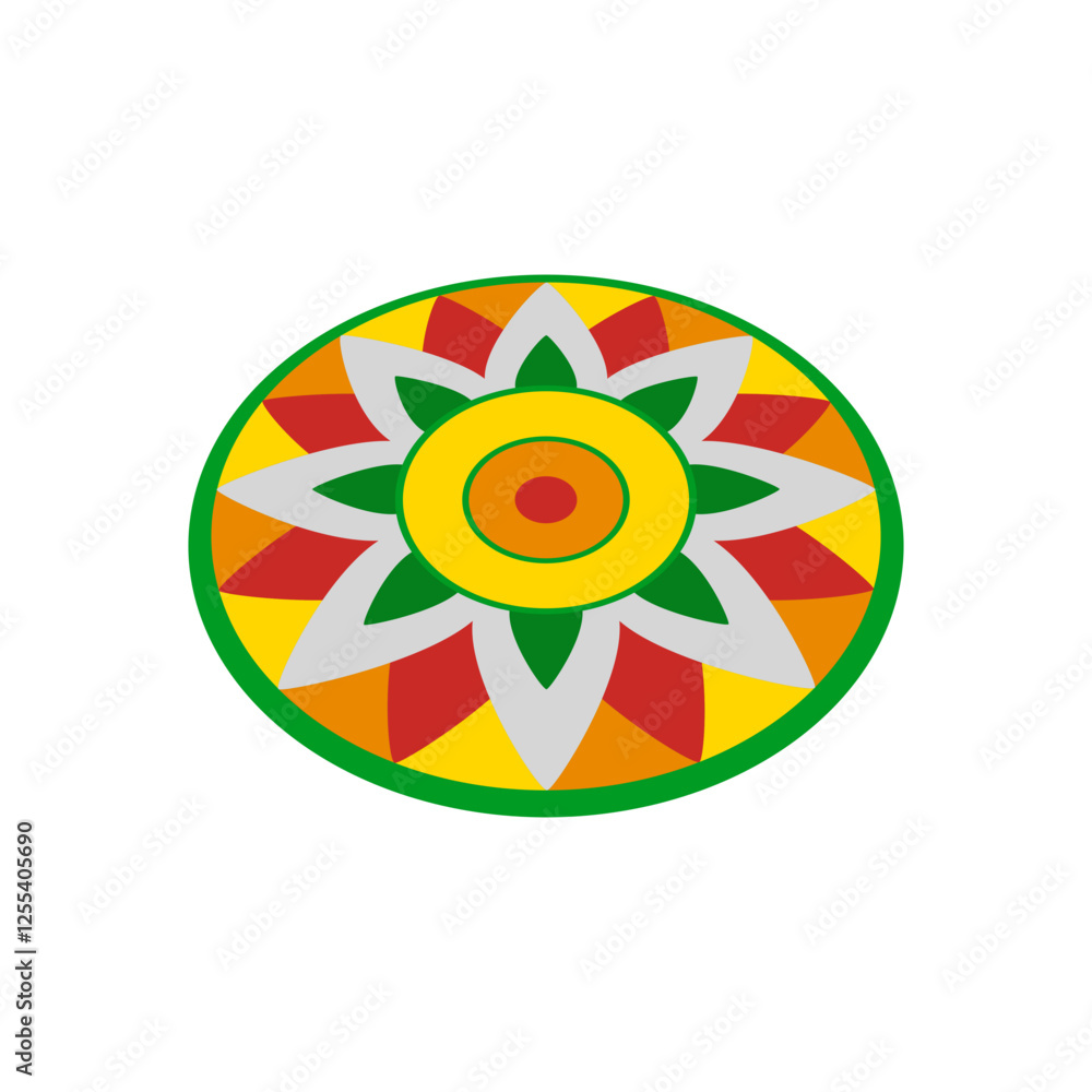 Rangoli Mat, Diwali, Hindu, Indian Symbol Illustration