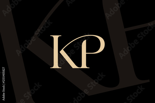 KP or PK letter logo icon design. Classic style luxury initials monogram.