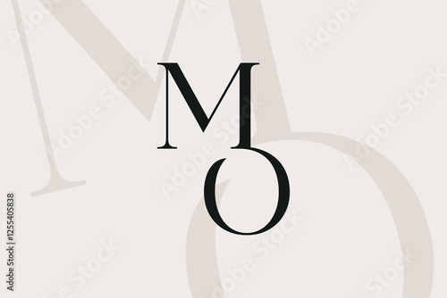 MO or OM letter logo icon design. Classic style luxury initials monogram.
