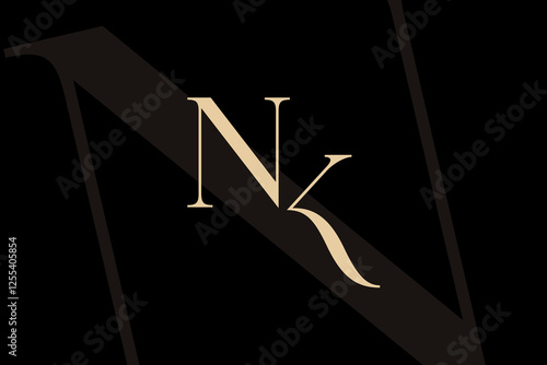 NK or KN letter logo icon design. Classic style luxury initials monogram.