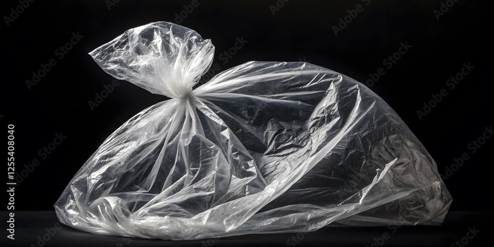 Naklejka premium plastic bag on black background