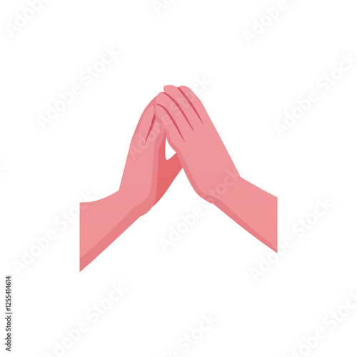 Clapping hands gesture flat vector icon, cartoon hands applauds, ovation, sign of encouragement, support, appreciation