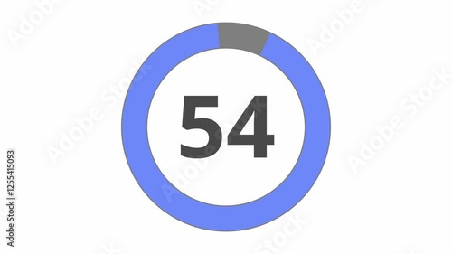 One minute countdown animation from 60 seconds to 0 seconds on a white background.