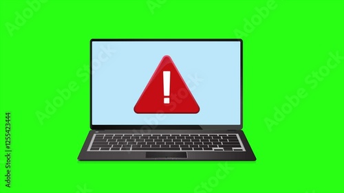 Flashing Warning Alert on Laptop Screen