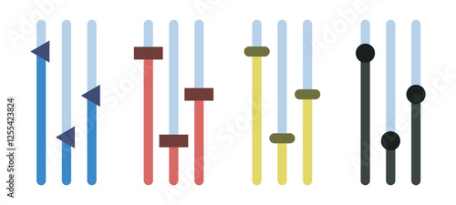 Action tool filter volume up and down design vector