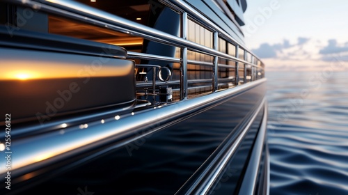 Luxury Yacht at Sunset: A Glimpse of Opulence and Tranquility