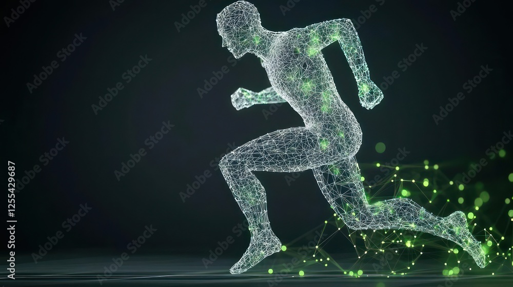 Abstract Digital Running Figure Abstract Digital Running Figure