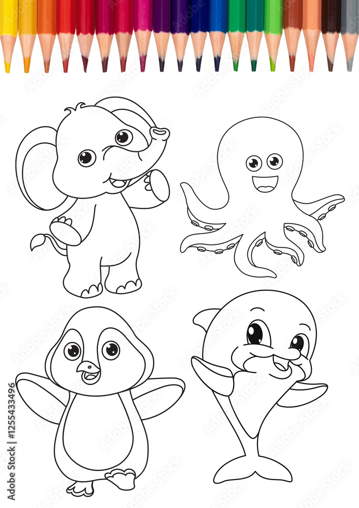 Naklejka premium cartoon animal set