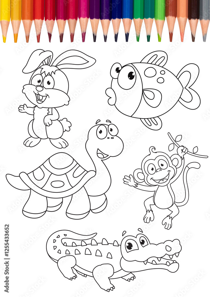 set of sea animals set of sea animals