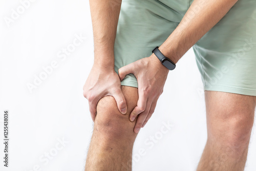 The man grabbed his knee due to severe pain