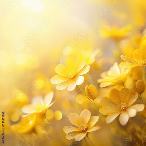 soft light yellow abstract background with flowers Depth of Field 