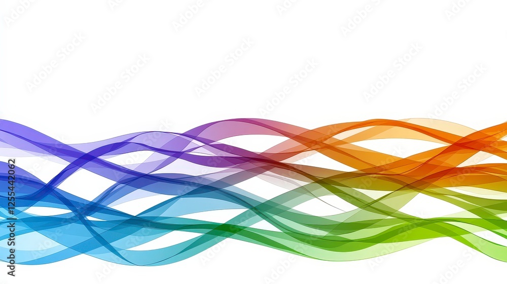 Fototapeta premium Colorful Wave Pattern with Fluid Motion on White Background
