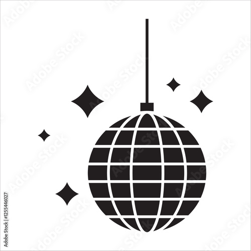 Disco ball with stars icon, disco ball sign – stock vector
