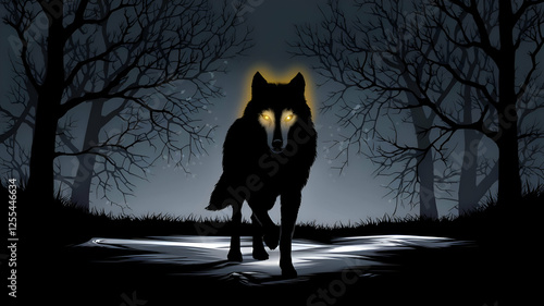 wolf howling at the moon