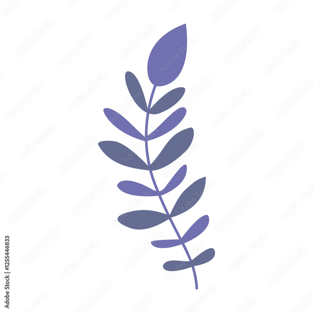 Fototapeta premium Plant leaf, branch. Icon, vector illustration