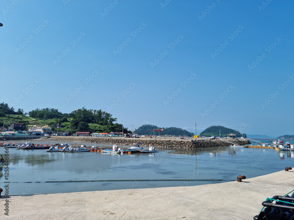 Obraz premium It's an island village scene.