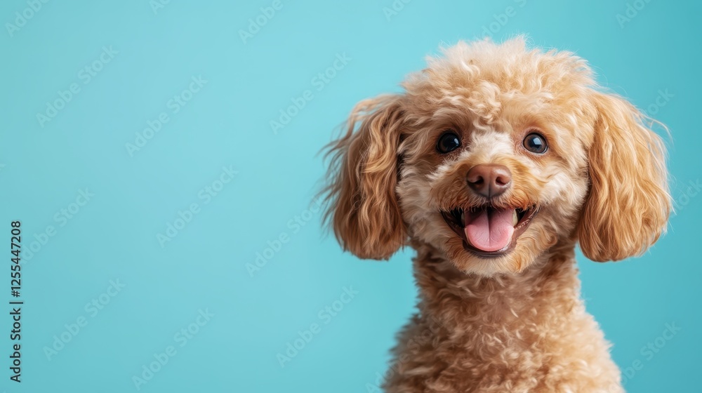 This joyful poodle, with its fluffy coat and bright blue eyes, radiates happiness, inviting smiles from all who view this delightful canine portrait. This joyful poodle, with its fluffy coat and bright blue eyes, radiates happiness, inviting smiles from all who view this delightful canine portrait.