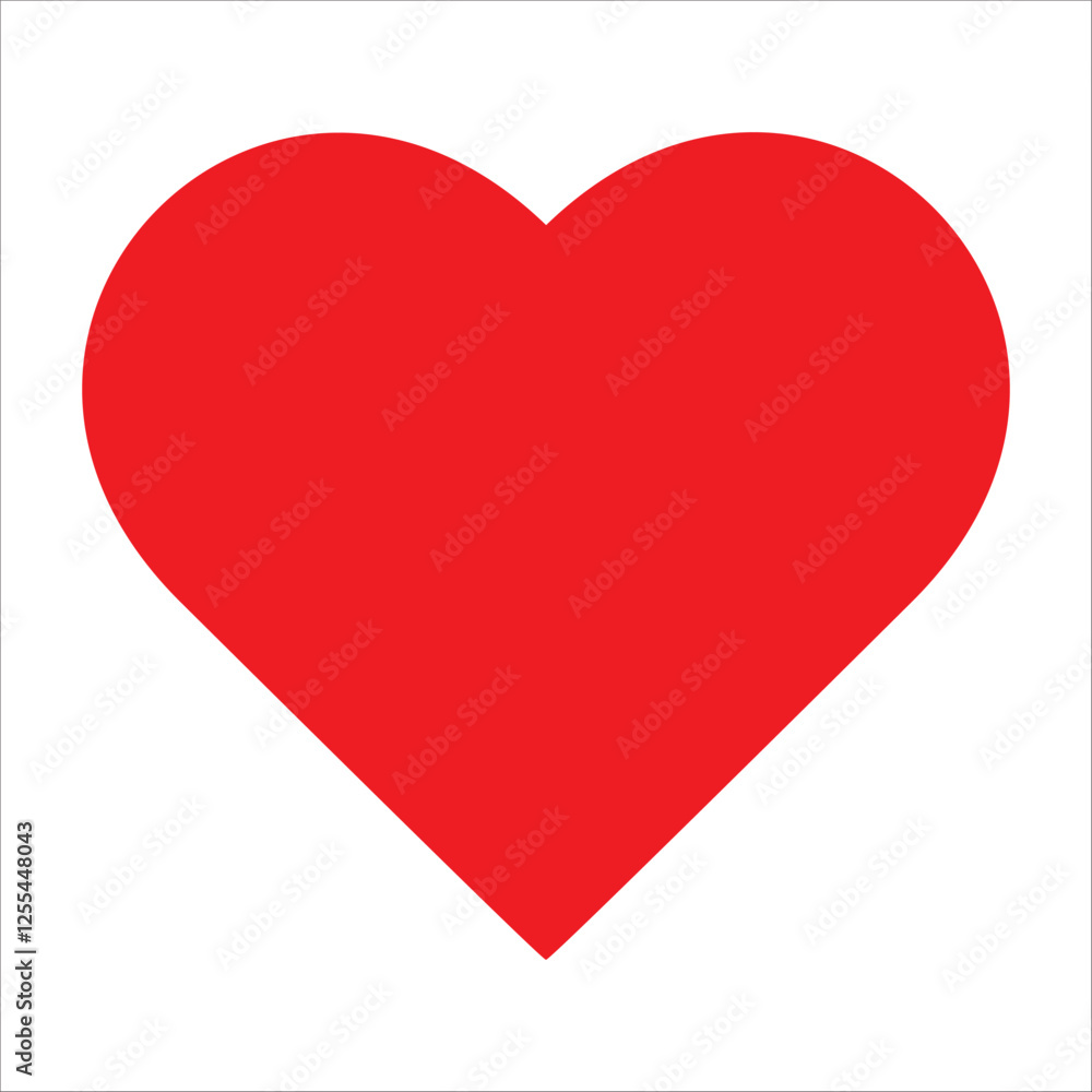 Valentine red heart icon. Heart shape Isolated on white background. Valentine red heart icon. Heart shape Isolated on white background.
