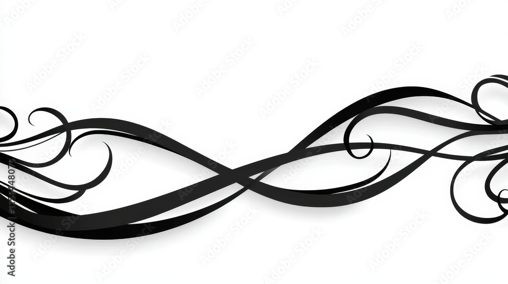 Elegant Black Swirl Design for Creative Backgrounds and Layouts Elegant Black Swirl Design for Creative Backgrounds and Layouts