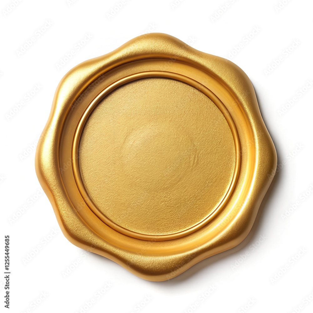 Golden seal. 3d illustration on white background
Golden seal. 3d illustration on white background