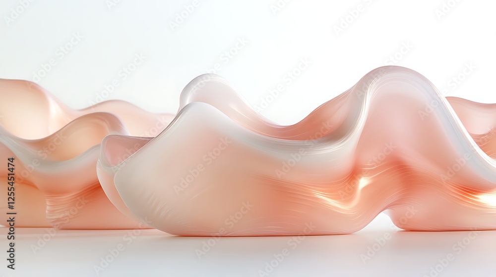 Abstract Peach Sculptures Flowing Smoothly Abstract Peach Sculptures Flowing Smoothly