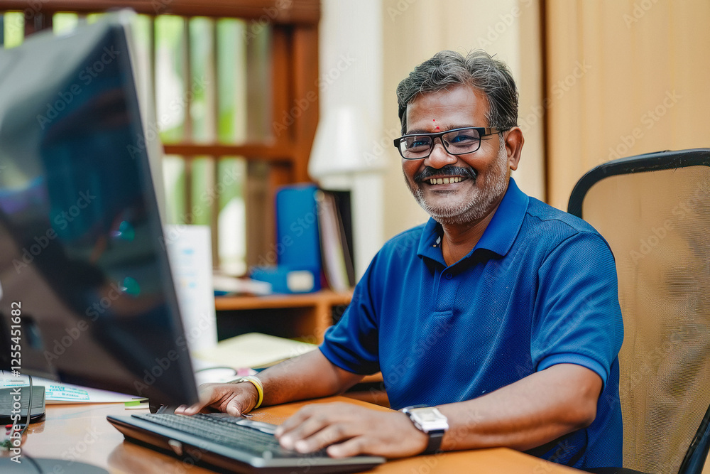 Obraz premium Indian professional man using computer