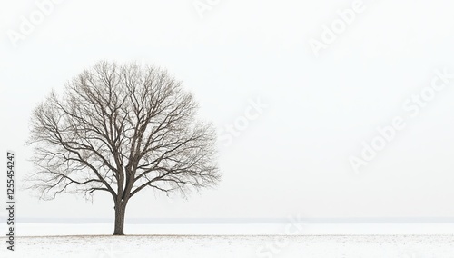 Wallpaper Mural Solitary Winter Tree in Snowy Field Torontodigital.ca
