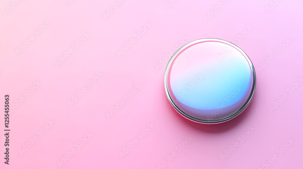 Fototapeta premium empty badge on pink backdrop top