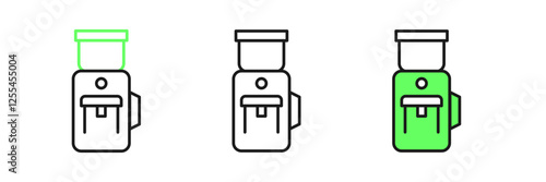Set line Electric coffee grinder icon isolated on white background. Vector