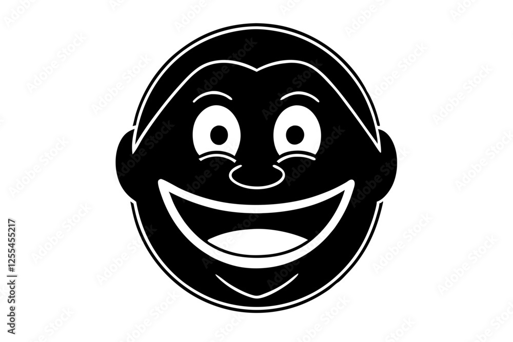 Smiling Reaction Emoji Silhouette Icon – Happy Face Black Vector,happy, black, expression, smile, reaction, emoticon, isolated, illustration, emoji, sign, joy, cartoon, fun. Smiling Reaction Emoji Silhouette Icon – Happy Face Black Vector,happy, black, expression, smile, reaction, emoticon, isolated, illustration, emoji, sign, joy, cartoon, fun.
