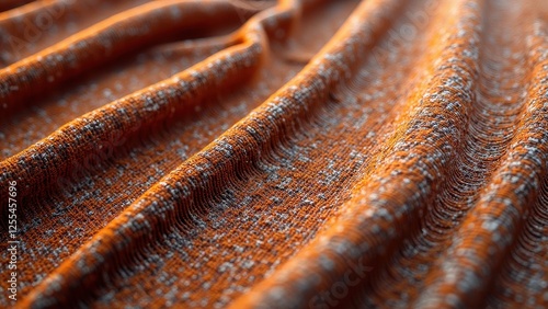 Richly layered orange-brown fabric with textured surfaces; the dark orange top contrasts beautifully against the softer hue beneath, creating an inviting tactile allure