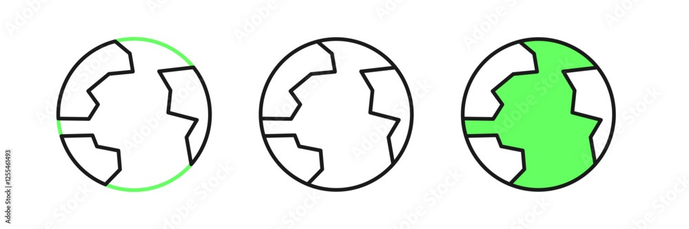 Set line Worldwide icon isolated on white background. Pin on globe. Vector Set line Worldwide icon isolated on white background. Pin on globe. Vector