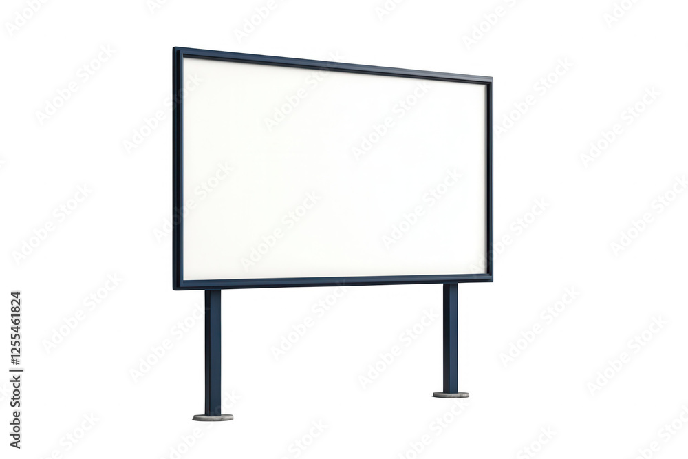 Blank advertising billboard structure with black frame and transparent background ready for customizable signage display in public spaces Blank advertising billboard structure with black frame and transparent background ready for customizable signage display in public spaces