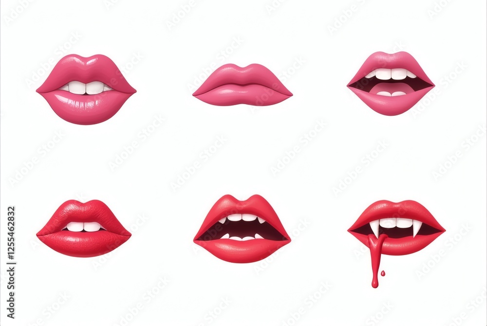 Lips Expressions and Vampire Fangs Lips Expressions and Vampire Fangs