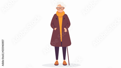 Illustration of an elderly woman. Pensioner woman. Grandmother.