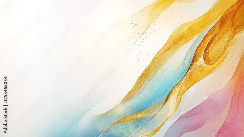 Abstract Watercolor Background with Gold Accents Abstract Watercolor Background with Gold Accents