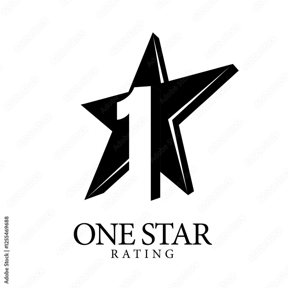 Obraz premium 1 star rating. Original sign on a white background. Three star symbol or emblem. vector illustration