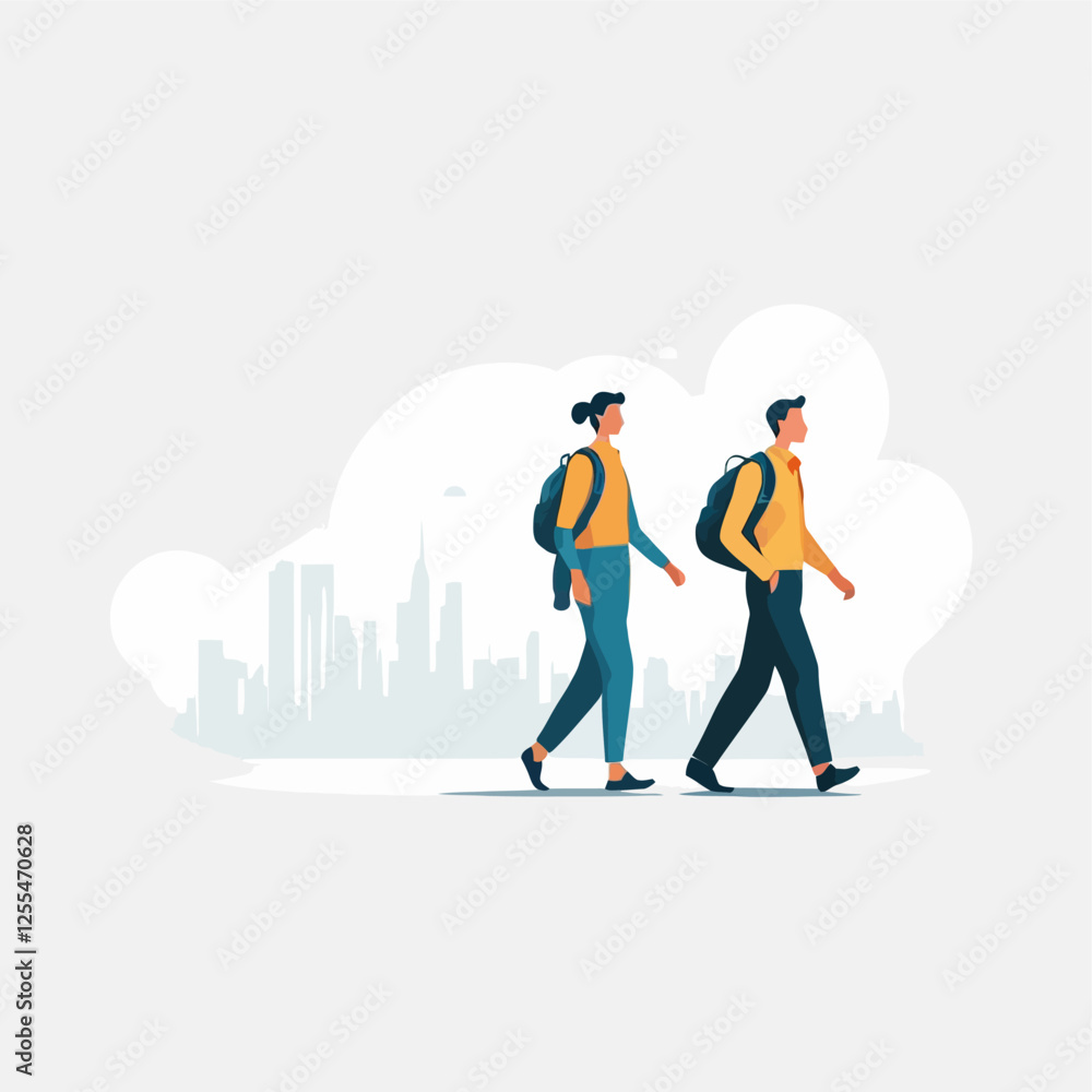 people walking,3d vector illustration
people walking,3d vector illustration