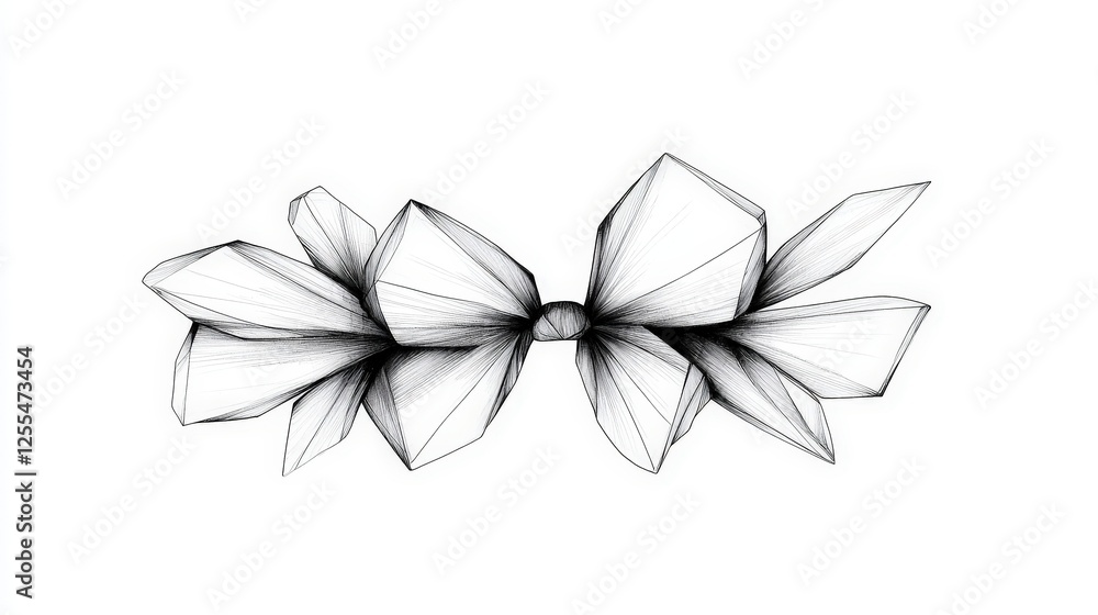 Naklejka premium Abstract geometric bow design featuring sharp angles and intricate linear details