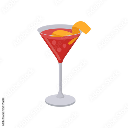 Cosmopolitan, Cocktails Vector illustration, Isolated