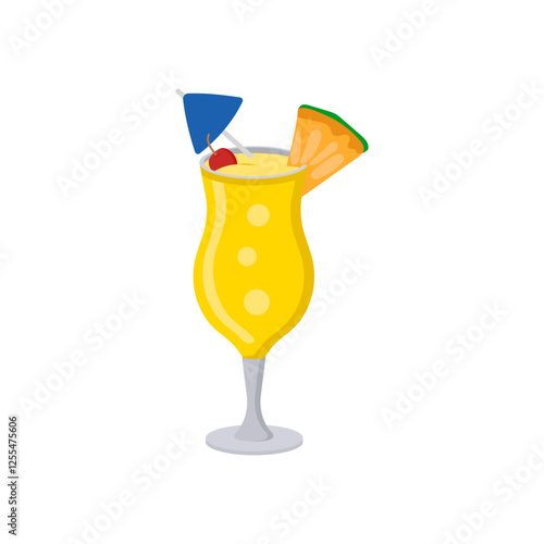 Pina Colada, Cocktails Vector illustration, Isolated