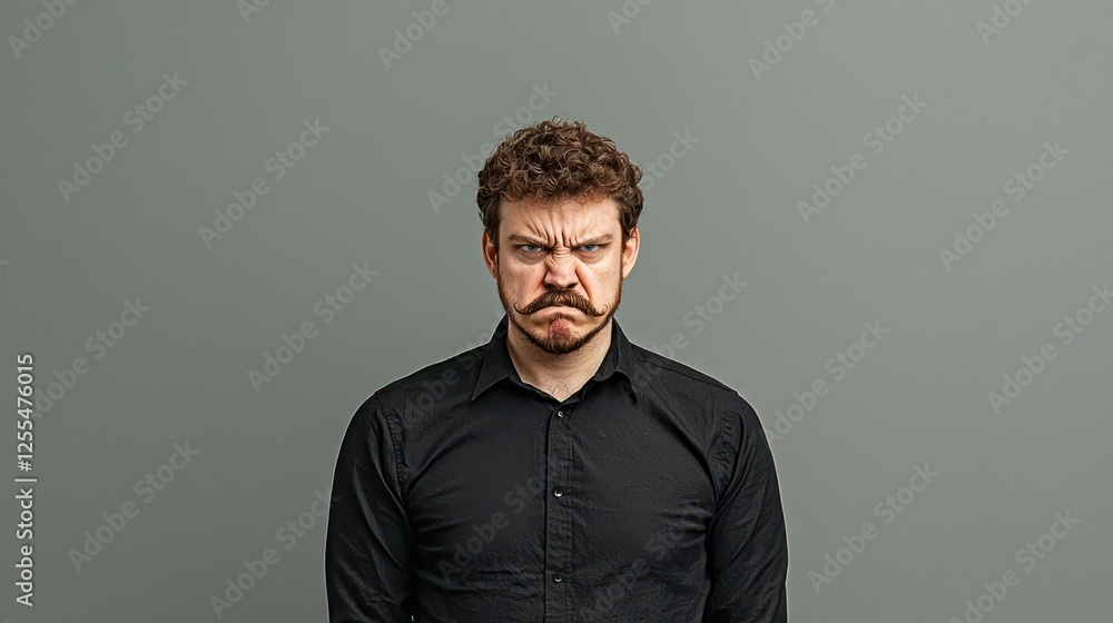 Fototapeta premium Angry Man Portrait Studio Shot