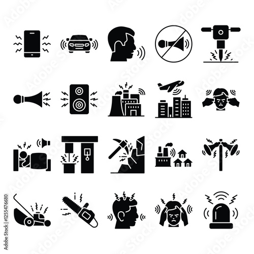 Noise Pollution icons that are suitable for any project. And change your next projects with minimalist icon design, perfect for websites, mobile apps, books, social media, flyers, print and many more.