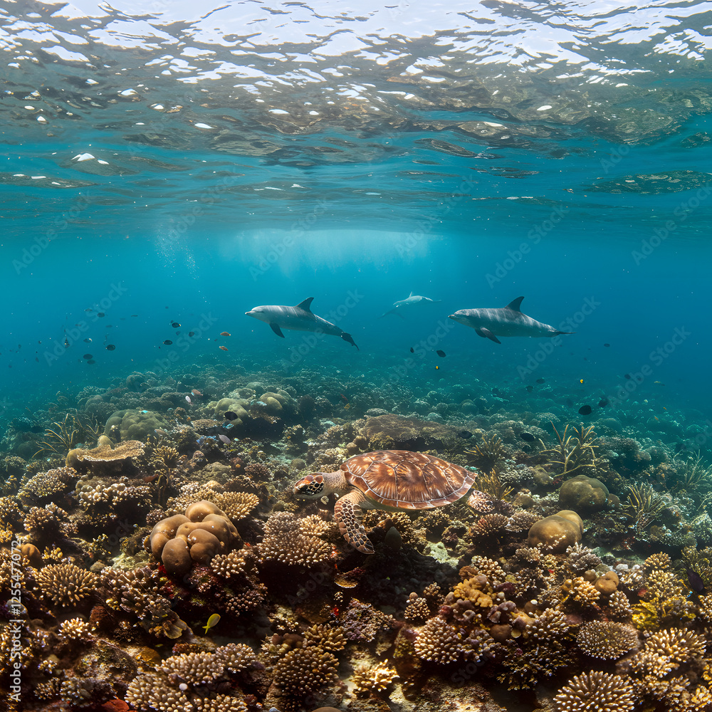 Fototapeta premium coral reef with fish