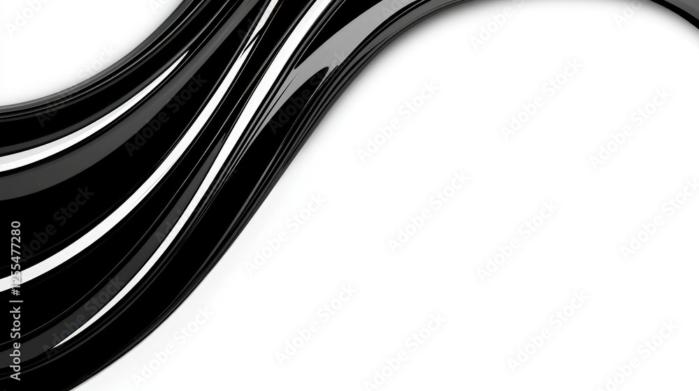 Obraz premium Elegant Black Wave Design with Smooth Curves and Glossy Finish