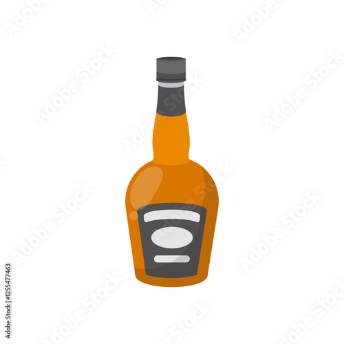 Whiskey Bottle, Cocktails Vector illustration, Isolated