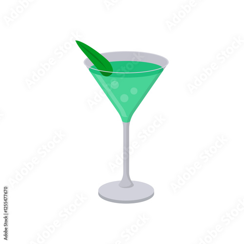 Green Tea Cocktail, Cocktails Vector illustration, Isolated
